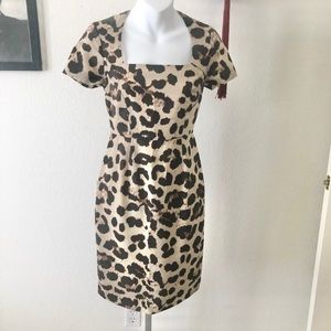 Banana Republic Stretch Petite Leopard Print Dress